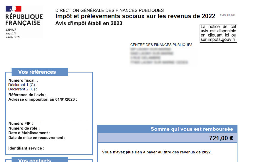 Avis imposition